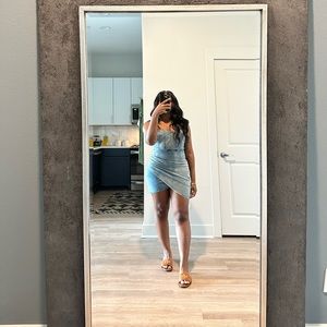 Denim strapless dress